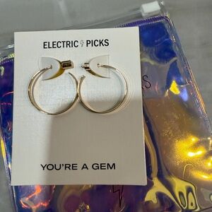 Electric Family Gold Hoop Earrings